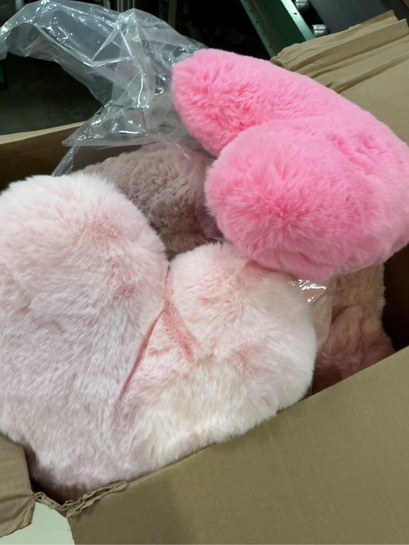 Condition photo showing Good Condition for liliful 12 pcs heart pink pillows valentine's day faux rabbit fur heart pillows 11.8 x 11 inch cute soft throw couch cushion for bed sofa decorative room decor(classic colors)