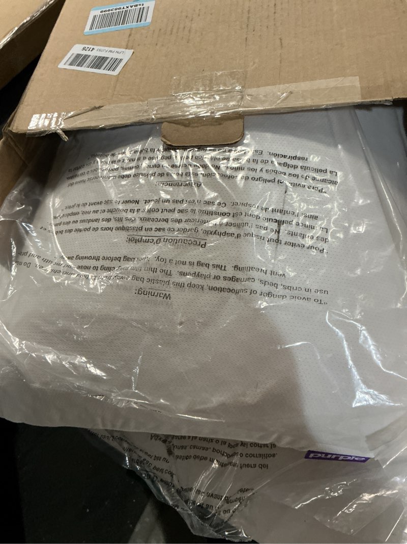 Condition photo showing As Is for purple harmony pillow – talalay latex foam cooling pillow for combo or side sleepers, 360º hex gelflex grid for no-pressure support and luxurious weightless feel - standard, medium feel, med height