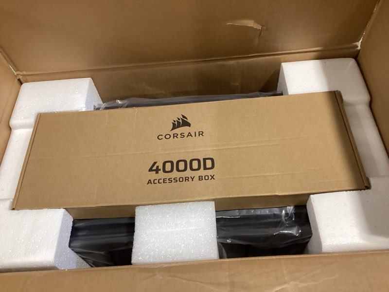 Condition photo showing New/Like New for CORSAIR 4000D Frame Modular Mid-Tower ATX PC Case – High Airflow, InfiniRail™ Fan Mounting System, Dual 360mm Radiator Support, ASUS BTF, MSI Project Zero, Gigabyte Project Stealth – Black