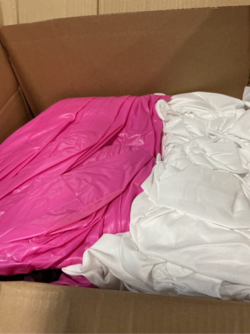 Condition photo showing As Is for Windyun 8 Sets Kids Air Mattress Bulk with Fitted Sheet,Toddler Inflatable Bed 63 x 27 x 8 Inches Blow up Airbed Camping Sleeping Pad for Aged 3-10 Years Old Birthdays Slumber Sleepover Party (White) 8 White