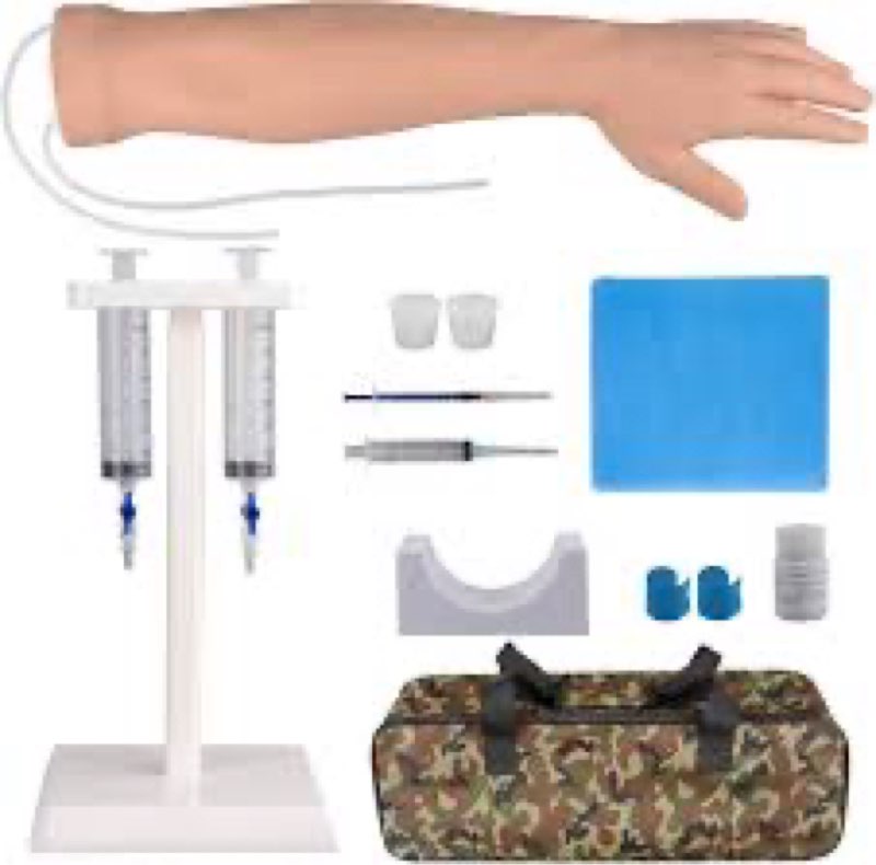 Skillssist Phlebotomy Practice Kit, IV Practice Arm with Veins, Blood Draw & Venipuncture Training f