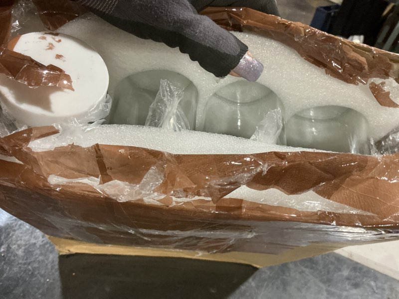 Condition photo showing Good Condition for domensi 24 pcs 6oz glass jars with lids leakproof round airtight empty cosmetic jars with inner liners lid for storing lotions spices ointments candle making food storage (white white) 24 white white