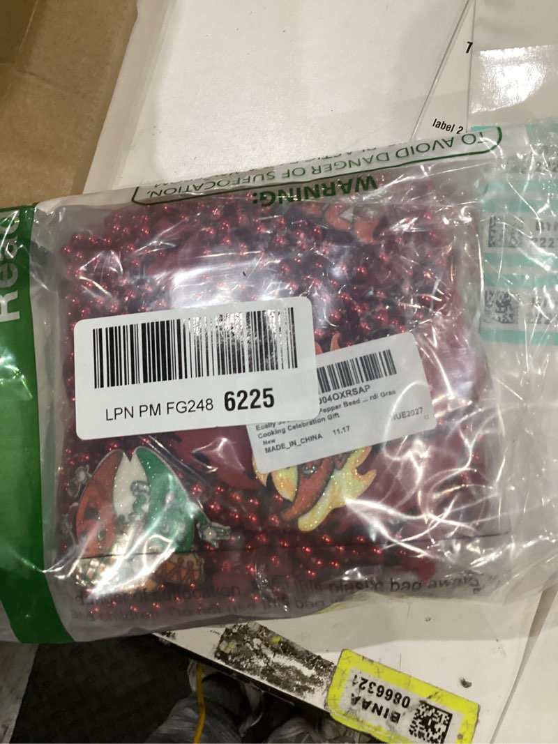 Condition photo showing As Is for Ecally 30 Pcs Chili Pepper Bead Necklaces Mexico Fiesta Red Pepper Necklaces for Chilis Themed Party Decorations Mardi Gras Cooking Celebration Gift Chili Festival