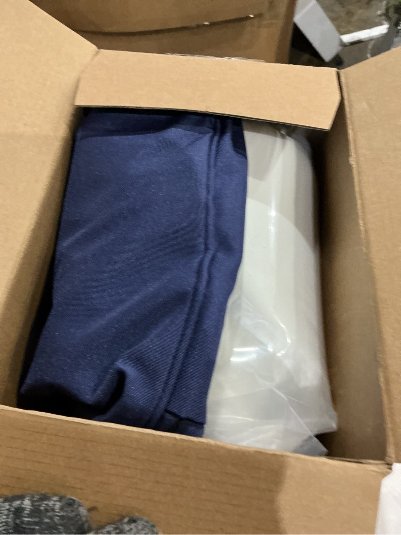 Condition photo showing Good Condition for oslimea outdoor cushion covers replacement 17x15x2 waterproof patio furniture cushion seat cover with tie 2 pack removable chair pads cover for deep seat back cushion, blue 17"x15"x2"--2 covers blue