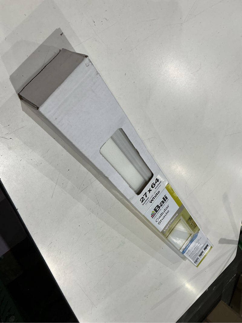 Condition photo showing New/Like New for bali blinds cordless light filtering cellular shade, 27" x 64", white,044294 214033