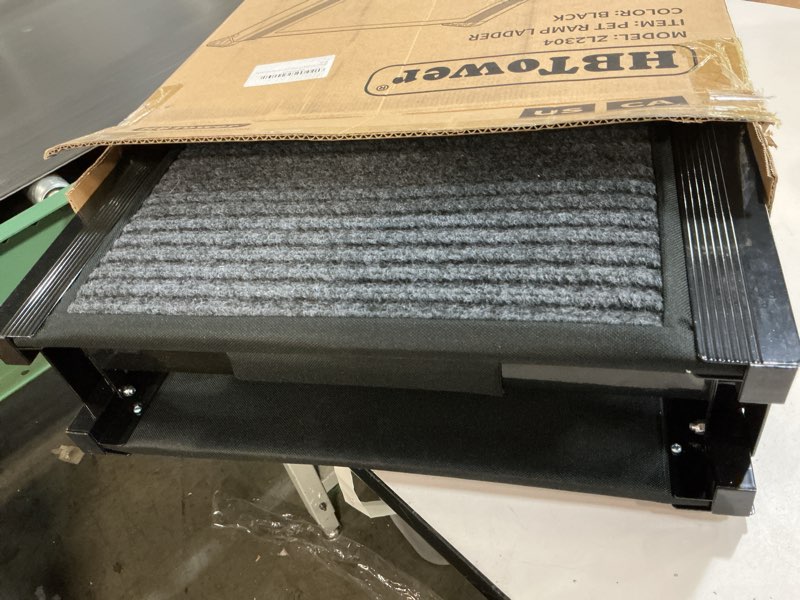 Condition photo showing Good Condition for HBTower 63" Long & 17.3" Wide Folding Dog Ramp for Car, SUV & Truck – Portable Pet Ramp with Non-Slip Surface, Extra Wide Steps for Large Dogs Up to 250LBS