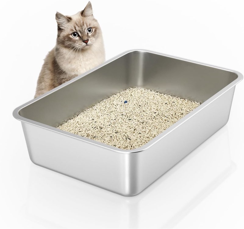 have one to sell? sell one like this sell something else  stainless steel cat litter box with high sides extra large open metal litter pan