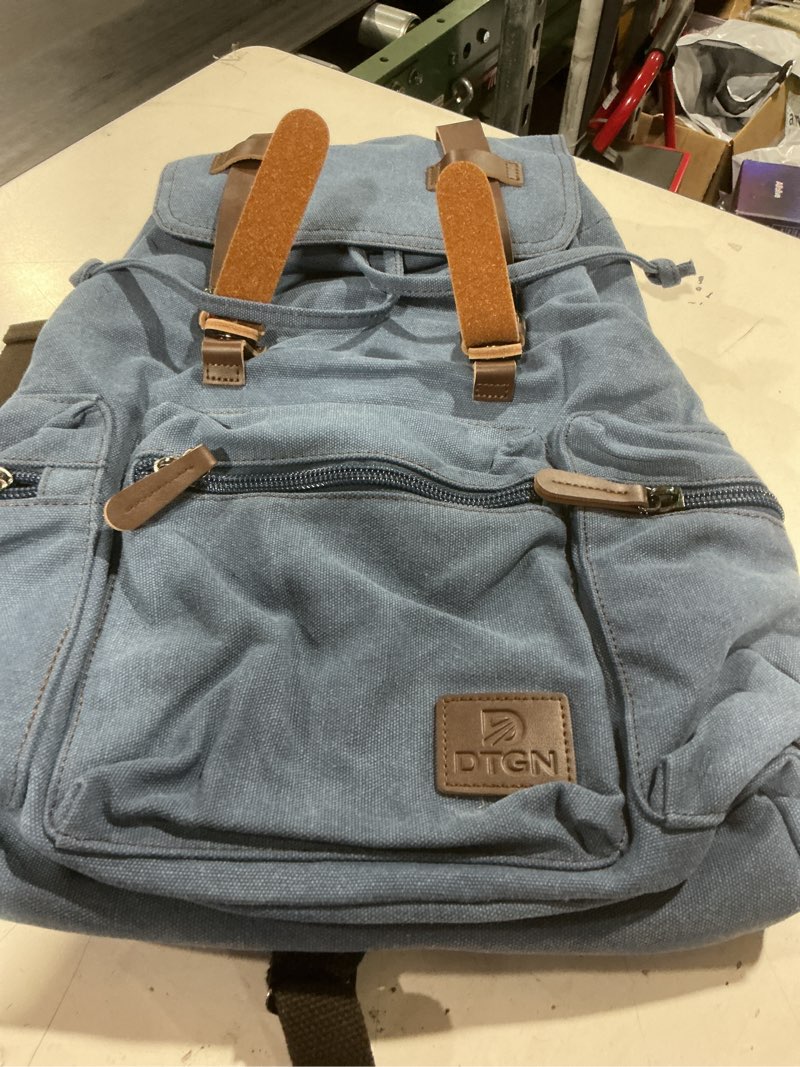 Condition photo showing As Is for biplut travel backpack convertible duffel zipper closure adjustable shoulder strap strong load bearing multiple pockets large size men canvas vintage backpack for school (tan,one size)