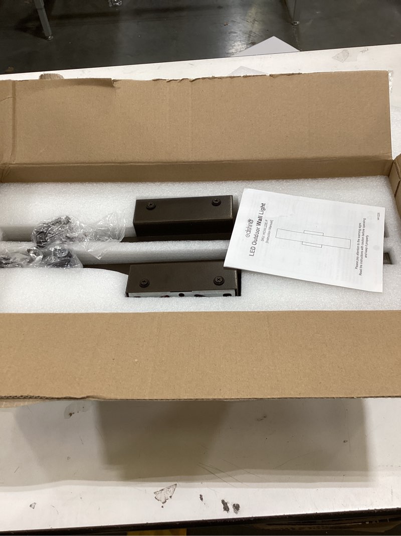 Condition photo showing New/Like New for EDISHINE 2 Pack LED Outdoor Wall Lights Dimmable, 15.7" Rectangular Modern Exterior Wall Light, 3CCT, Iron & PC, IP65 Waterproof Outdoor Wall Sconce for Patio, Corridor, Oil Rubbed Bronze Oil-Rubbed Bronze 15.7 IN