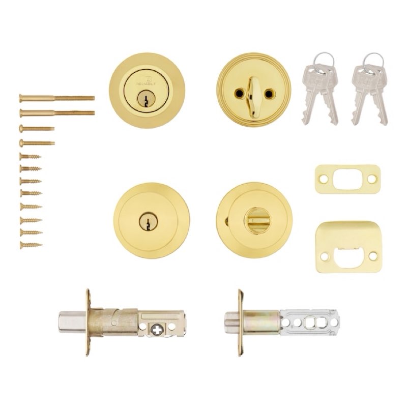 RELIABILT Gallo Polished Brass Passage Door Knob Set 