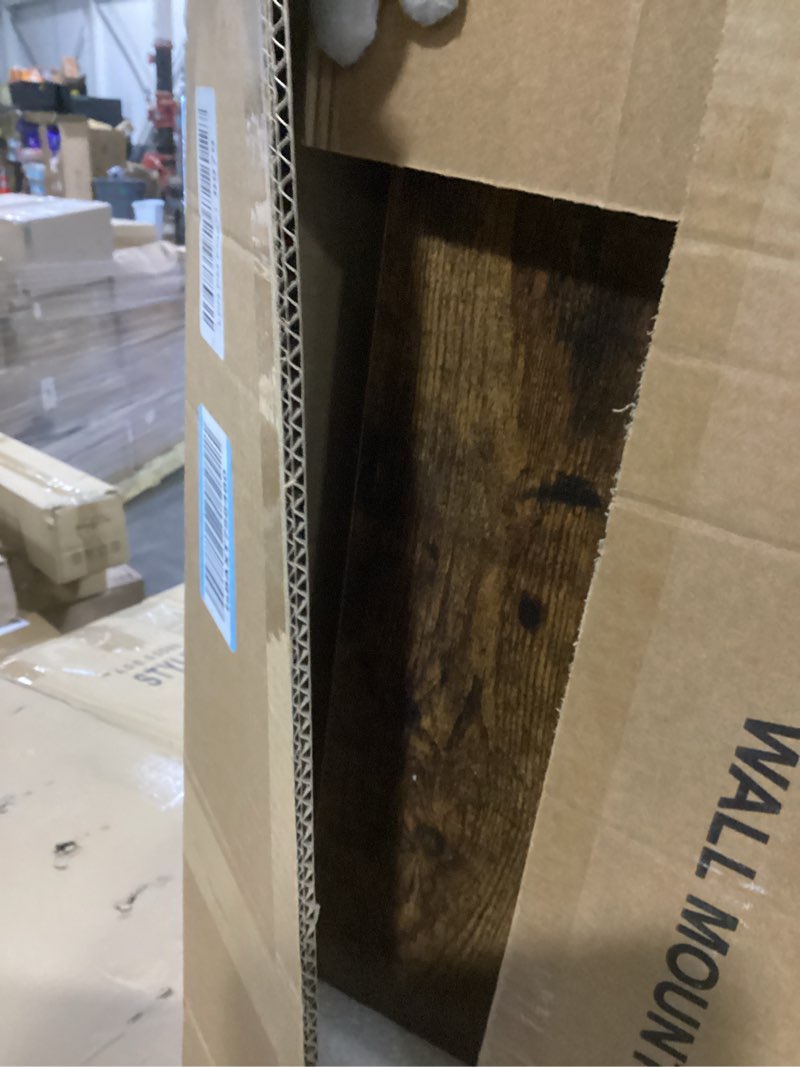 Condition photo showing Good Condition for BAYKA Floating Shelves for Wall, 36 inches Wall Mounted Wood Shelves for Bathroom, Bedroom, Living Room, for Storage/Decor with 30lbs Capacity - Rustic Brown,Set of 3 B. Rustic Brown - Americana Farmhouse Style 36inches