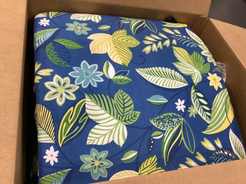 Condition photo showing New/Like New for Blazing Needles Outdoor Chair Cushion, 20" x 19", Skyworks Caribbean 2 Count
