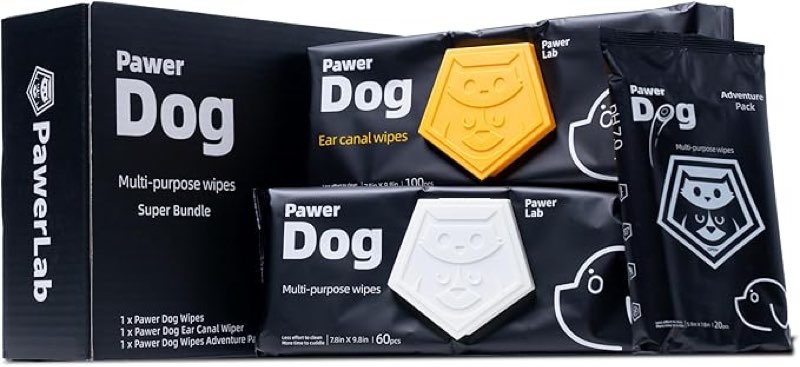 Dog Grooming Wipes Bundle – Plant-Based, Hypoallergenic & Biodegradable Wipes for Paws, Ears & Travel, Fragrance-Free, Extra Thick, 180 Count