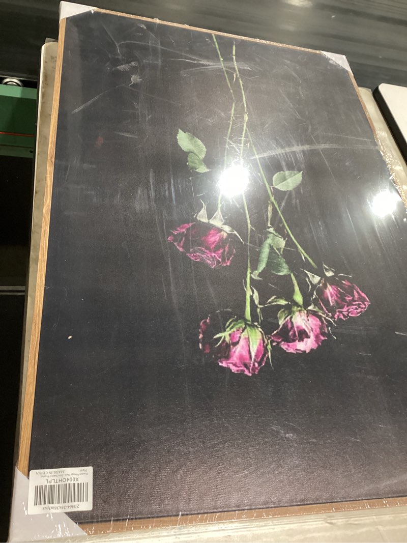 Condition photo showing Good Condition for drsoum vintage dark moody flower bouquet wall art framed retro wildflower botanical prints modern na