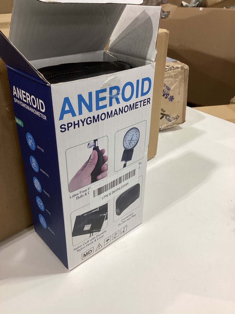 Condition photo showing As Is for lotfancy manual large blood pressure cuff adult, professional bp cuff 13"-20", large adult size sphygmomanometer with carrying case and zero calibration for home use, nursing student, doctor, nurse black l cuff (13"-20")