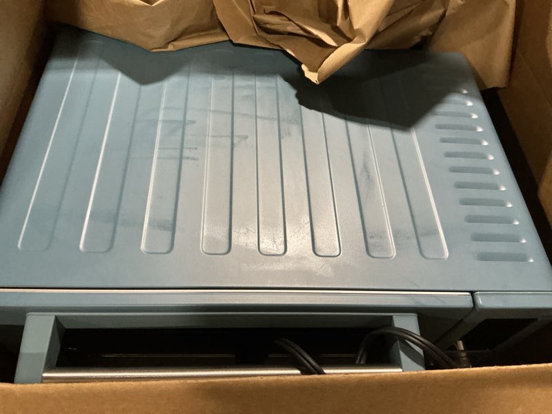 Condition photo showing As Is for Nuwave Bravo Pro Smart Air Fryer Toaster Oven Combo, Airfryer Convection Oven Countertop, 10-in-1 Functions with Quicker & Even Crisp Technology, 1800W, 50-450°F, PFAS-Free, 21QT, Cozy Blue