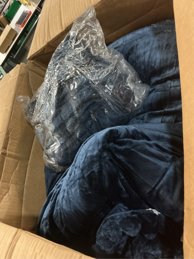 Condition photo showing Good Condition for BEDELITE Fleece King Comforter Set -Super Soft & Warm Fluffy Navy Blue Bedding, Luxury Fuzzy Heavy Bed Set for Winter with 2 Pillow Cases Navy Blue King