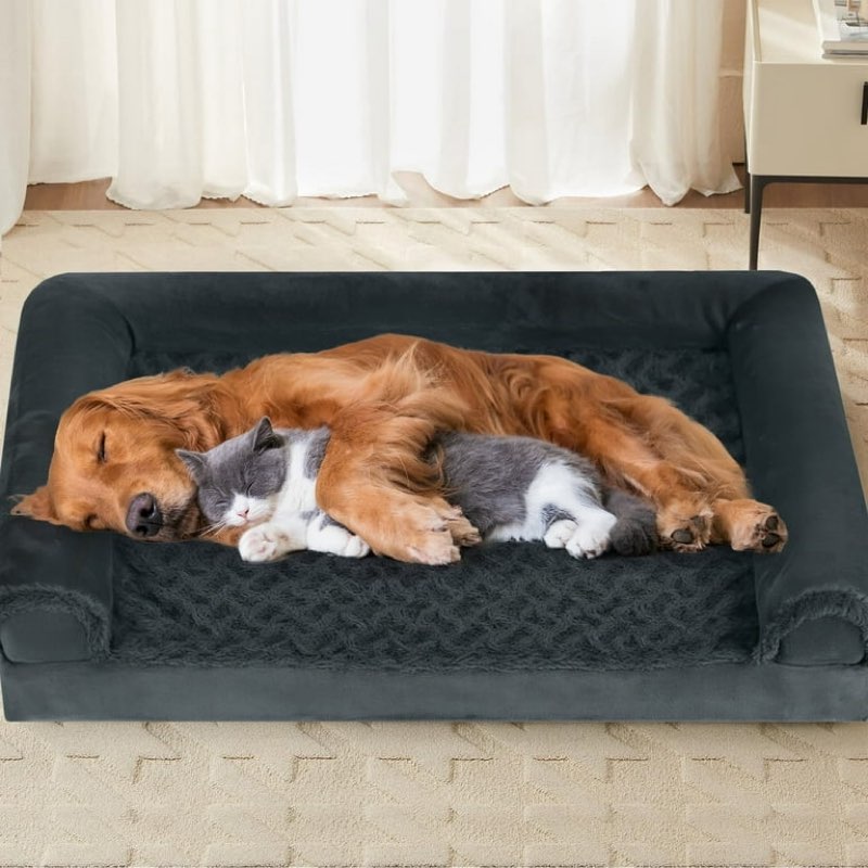 payusd dog beds waterproof orthopedic dog bed for extra large dogs non-slip bottom and egg-crate foam big dog pet couch sofa with washable removable cover
