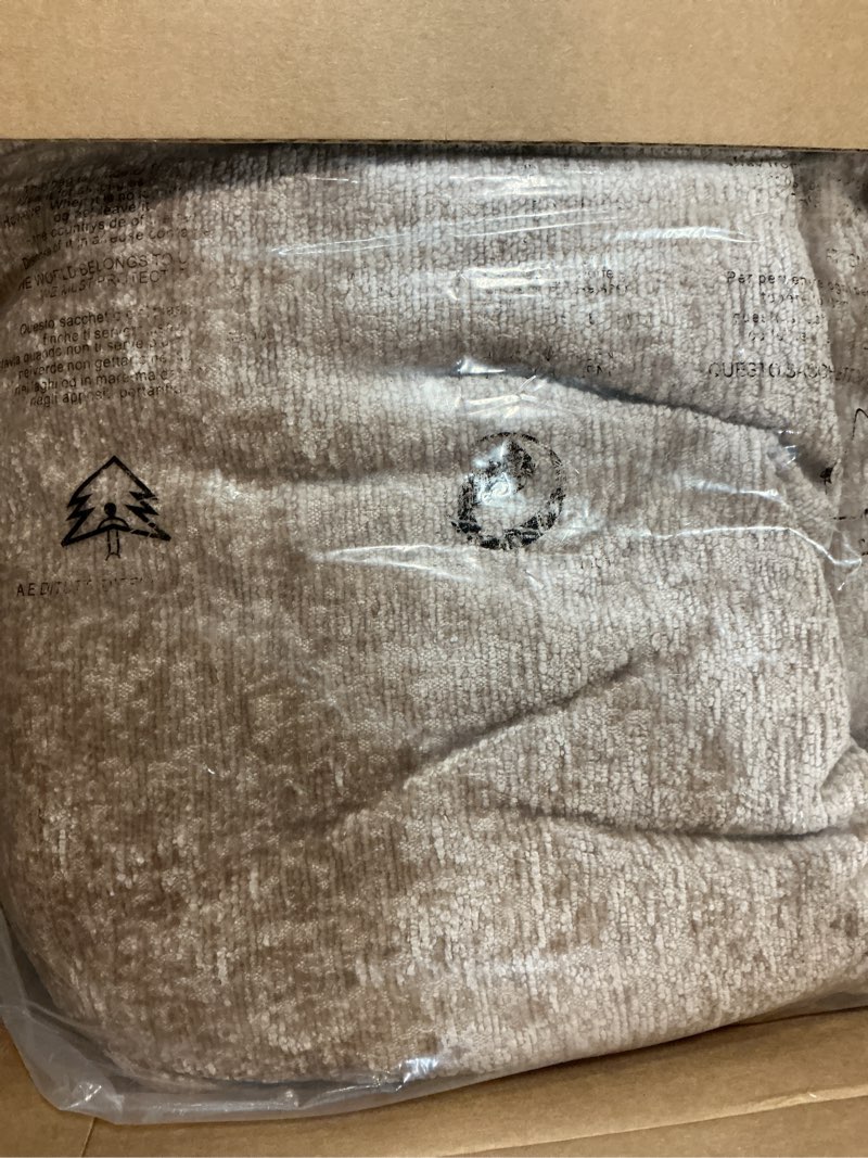 Condition photo showing Good Condition for durable khaki couch cover for 2 seater sofa covers washable premium chenille sofa slipcover, multifunctional 2 cushion furniture protector cover with tassels, throw blanket for couch, 71"x118" large (71" x 118") ma-khaki