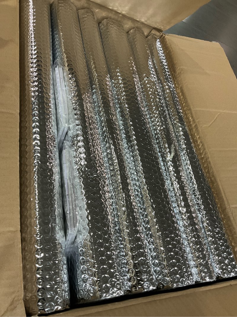 Condition photo showing Good Condition for Garage Door Insulation Double Bubble Window Heat Insulation Panels, 6MM 24\" x 54\" Reflective Aluminum Foil Summer/Winter Barrier Insulation Sheets with Adhesive Tapes for Garage Attic Wall
