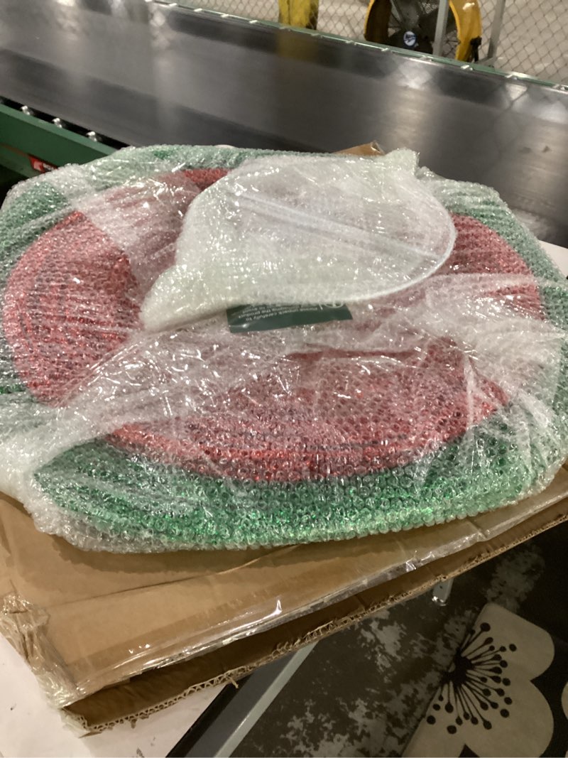 Condition photo showing New/Like New for FUNNGO Lighted Pop-Up Outdoor Christmas Ornament Set - 2 PCS Large Prelit Holiday Ball Decorations with 180 LED Lights, 8 Light Modes, for Yard, Lawn, Patio Decor, Green/Red