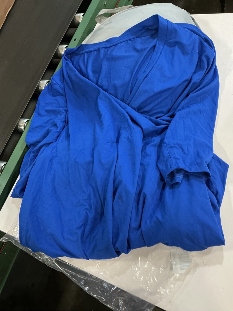 Condition photo showing As Is for Nmoder Plus Size Maxi Dress for Women - Summer Casual Short Sleeve Floral Flowy Long Dress with Belt XL- 6XL