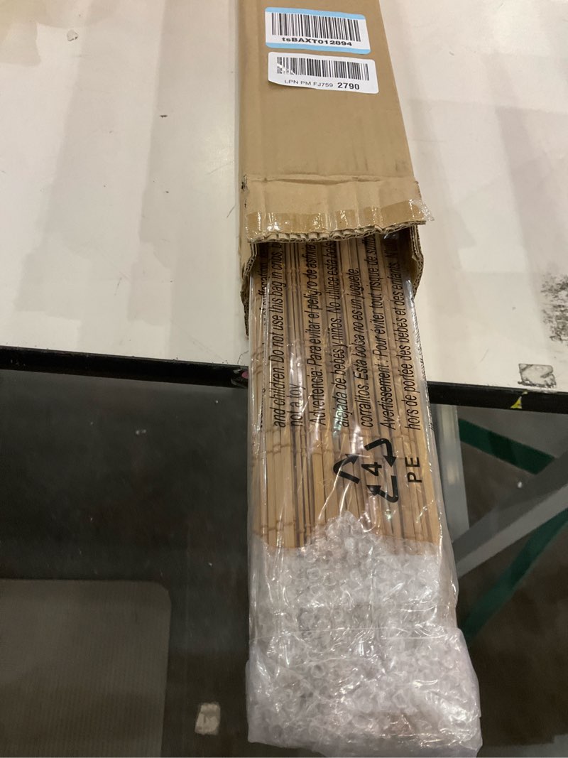 LazBlinds No Tools No Drill Cordless Bamboo Roman Shades, Light Filtering Window Treatment, Roll Up 