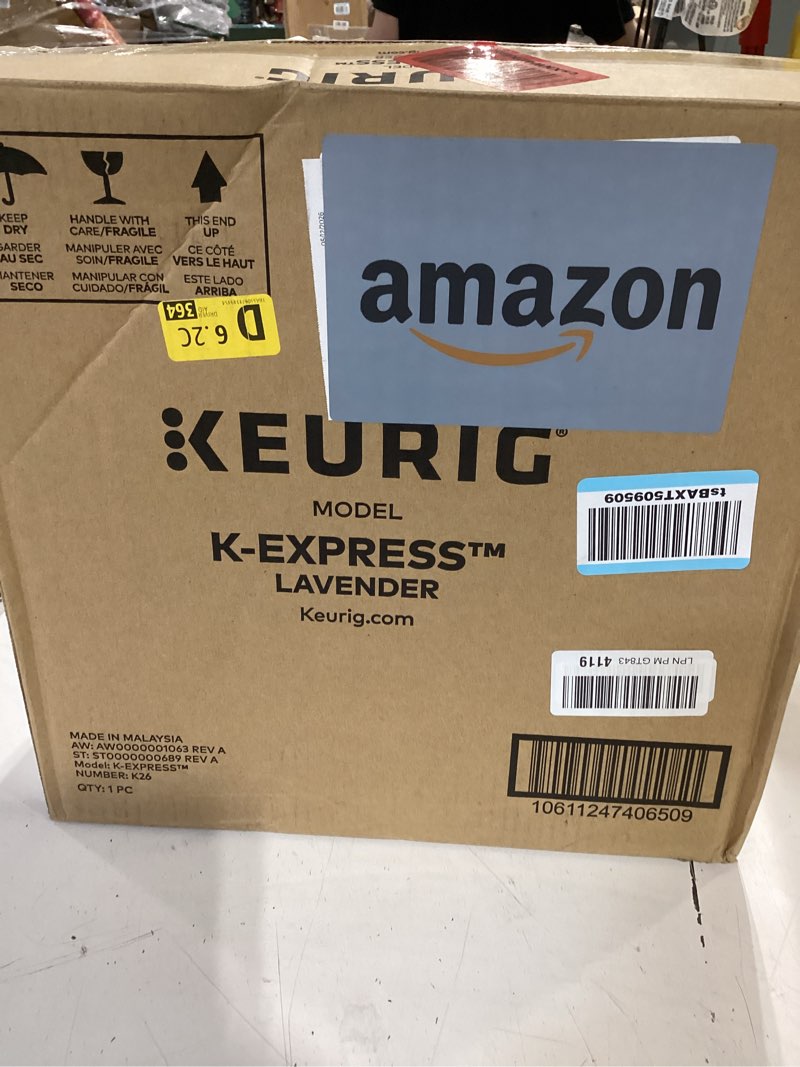 Condition photo showing New/Like New for keurig k-express single serve k-cup pod coffee maker, 3 brew sizes, strong button feature, 42oz removable reservoir, mint