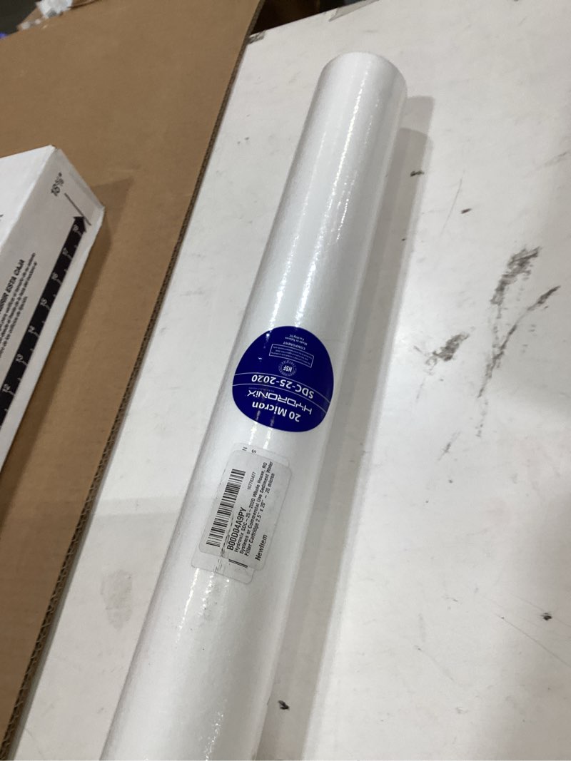 Condition photo showing As Is for hydronix sdc-25-2020 whole house, ro systems or commercial use sediment water filter cartridge 2.5" x 20" - 20 micron