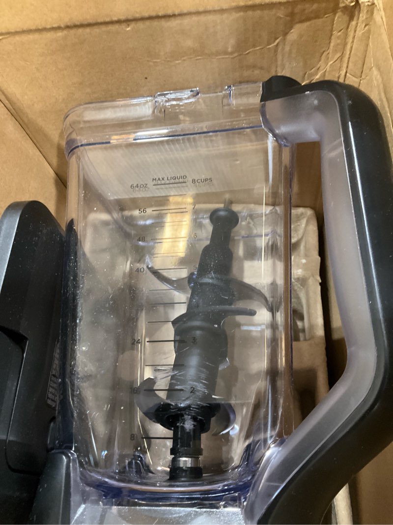 Condition photo showing As Is for ninja bl610 professional 72 oz countertop 1000-watt base and total crushing technology for-smoothies, ice and frozen fruit, black, blender + pitcher