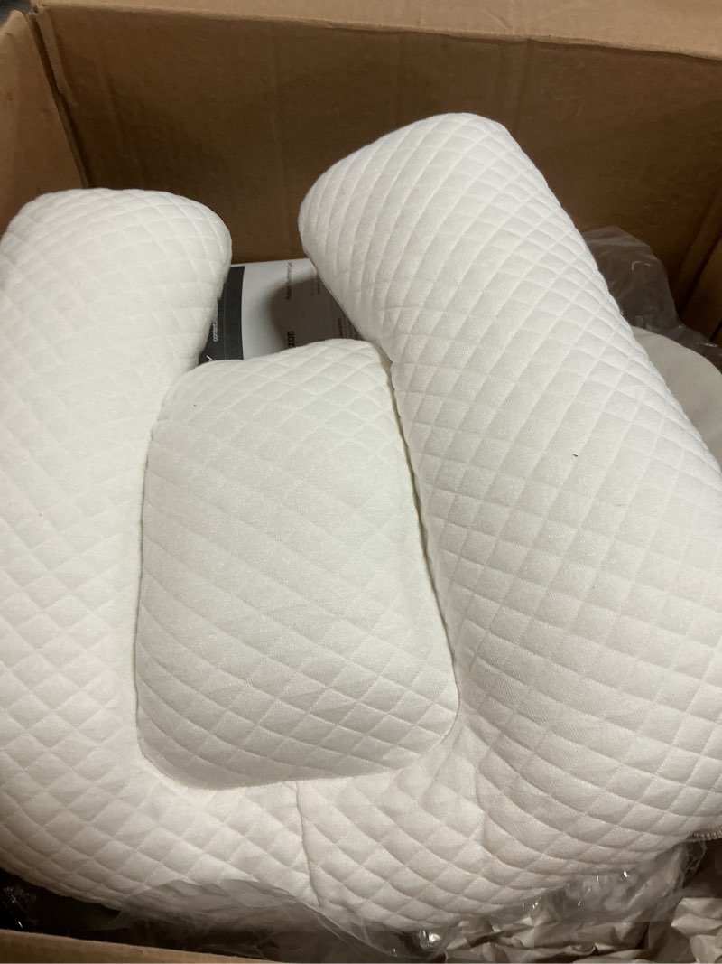 Condition photo showing As Is for Face Down Pillow,Face Down Pillow After Eye Surgery,BBL Pillows After Surgery Stomach Sleeping pillowing,Home Massage Pillows Facing Down with Shredded Memory Foam and Removable Cover White
