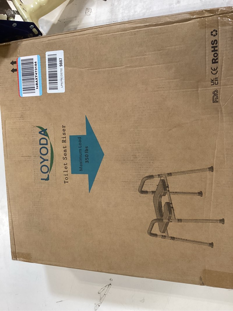 Condition photo showing New/Like New for loyoda toilet seat risers for seniors, raised toilet seat with padded handles & seat, 400 lbs raised toilet seat with adjustable height & width for pregnant, disabled, handicapped,(blue)