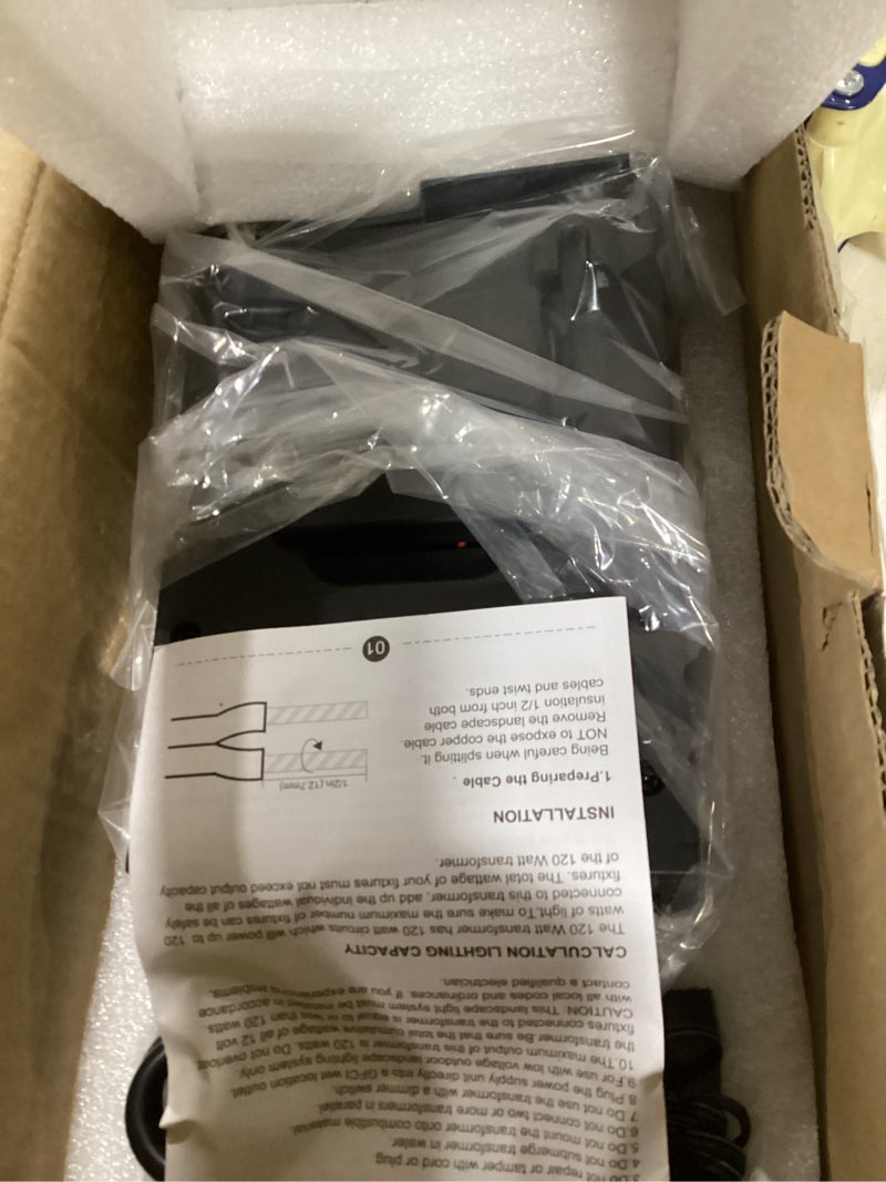 Condition photo showing New/Like New for DEWENWILS 120W Low Voltage Landscape Transformer, Outdoor Transformer with Timer and Photocell Senso