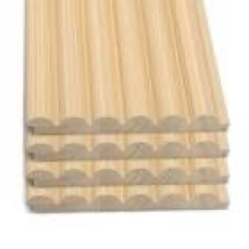 art3d fluted wood panel - 108 x 5.7 x 0.7in for wall & ceiling, beaded accent molding for home decor