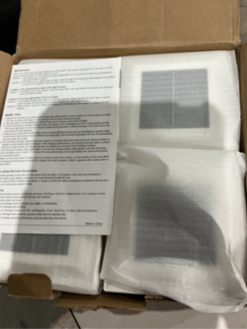 Condition photo showing Good Condition for bosceos solar post lights 8-pack, 2 color modes 16leds outdoor decorative post cap lights, waterproof solar-powered fence posts light, fit 4x4, 5x5 vinyl/wooden posts in garden yard porch deck, white white 8-pack