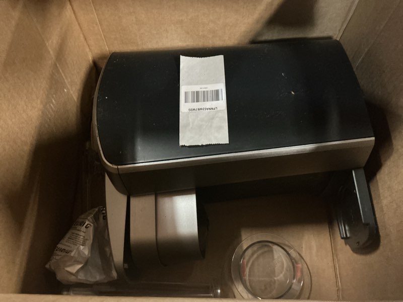 Condition photo showing As Is for keurig k-elite single serve k-cup pod coffee maker, with strength and temperature control, iced coffee capability, 8 to 12oz brew size, programmable, brushed silver
