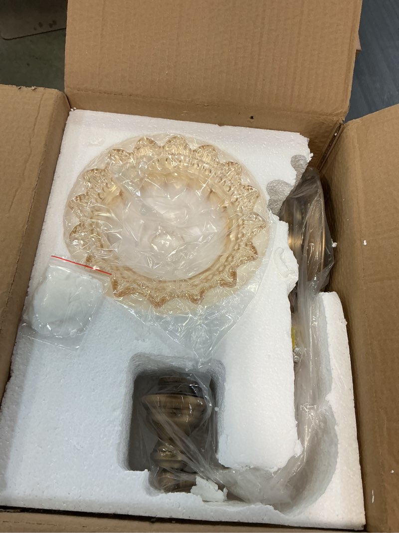 Condition photo showing Good Condition for Vintage Wall Sconces with Brass Glass Bathroom Wall Light Brass Glass 1 Light