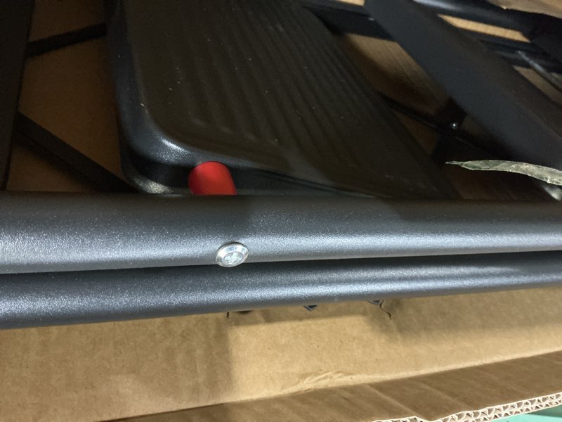 Condition photo showing New/Like New for diamondforge 4 step ladder, folding step stool with anti-slip wide pedal, soft handle, anti-slip feet, sturdiest steel construction, 900lbs capacity steel ladder for home and office, blackred