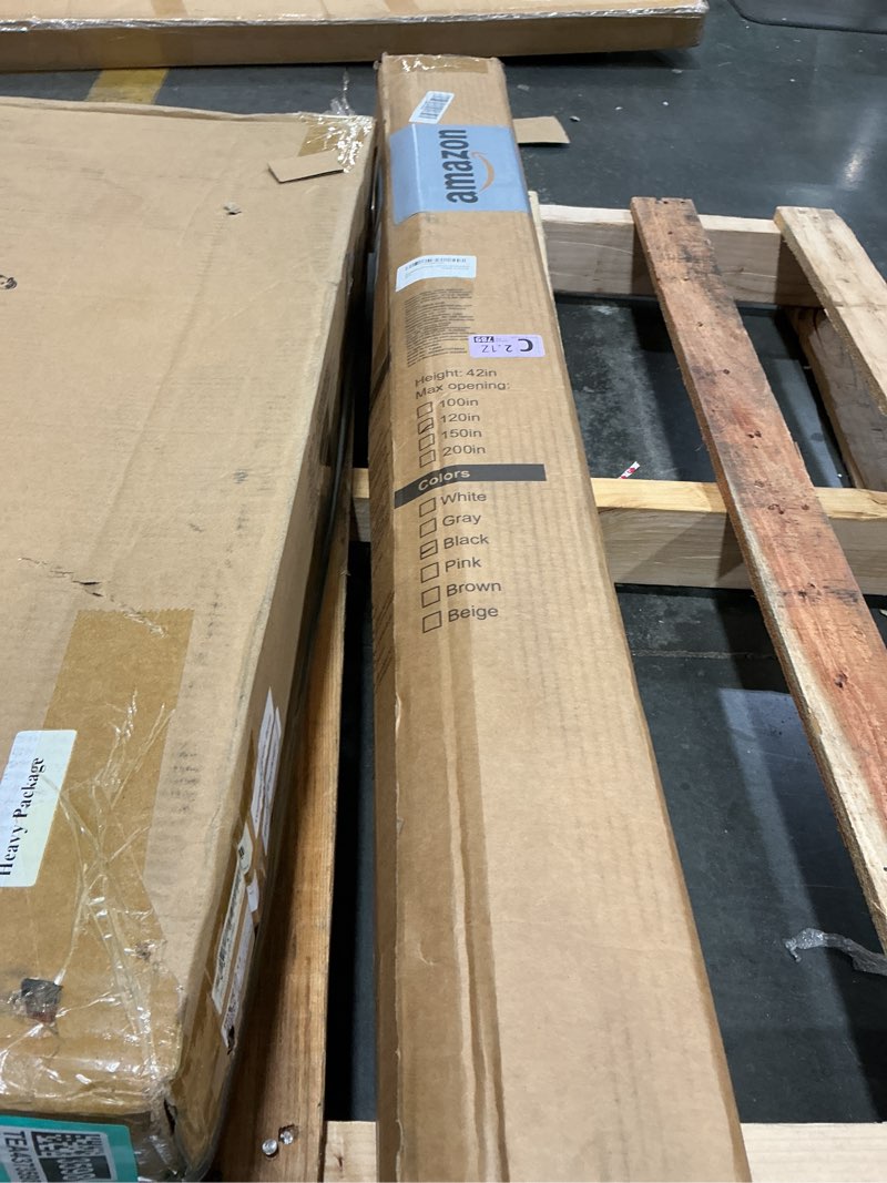 Condition photo showing New/Like New for miumoon 120 inch retractable baby gates 42 inch tall, retractable gate with reinforced strip design to prevent crawling through, 10 ft extra wide retractable dog gate for indoor/outdoor black 42" tall x 120" wide