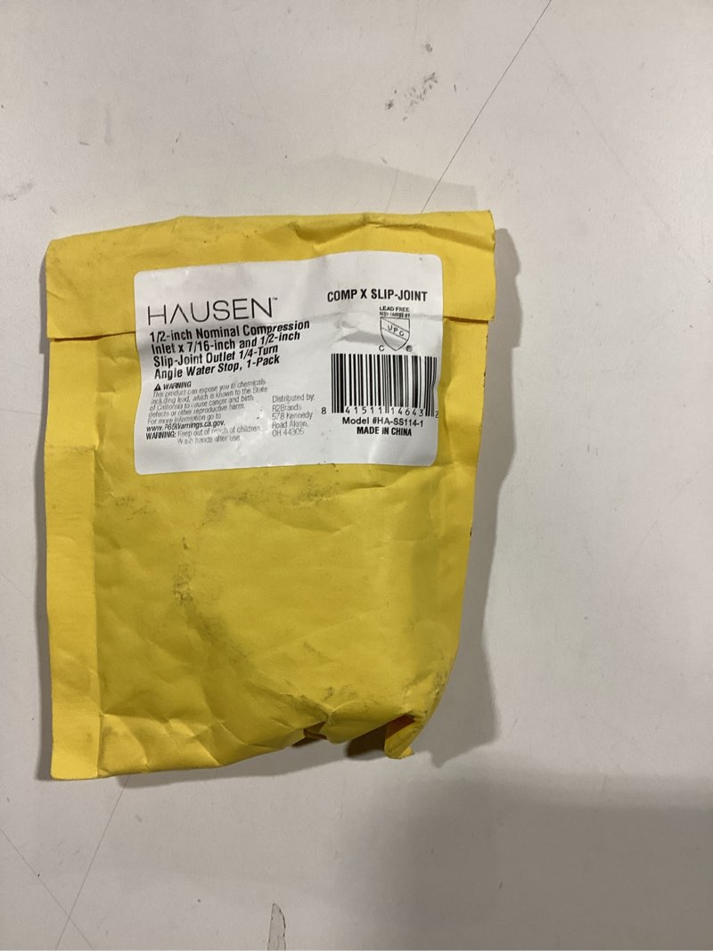 Hausen 1/2-inch Nominal Compression Inlet x 7/16-inch and 1/2-inch Slip-Joint Outlet 1/4-Turn Angle 