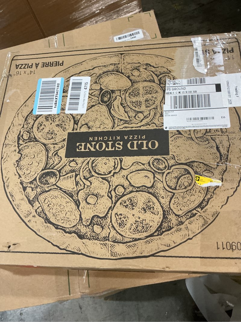 Condition photo showing New/Like New for Onlyfire Pizza Stone for Oven BBQ and Grill, Thermal Shock Resistant, 14" x 16" Rectangular Large Bread Baking Stone, Heavy Duty Ceramic Baking Stone for Best Crispy Crust Pizza, Cookie and Cheese Ceramic 14" x 16" Rectangular