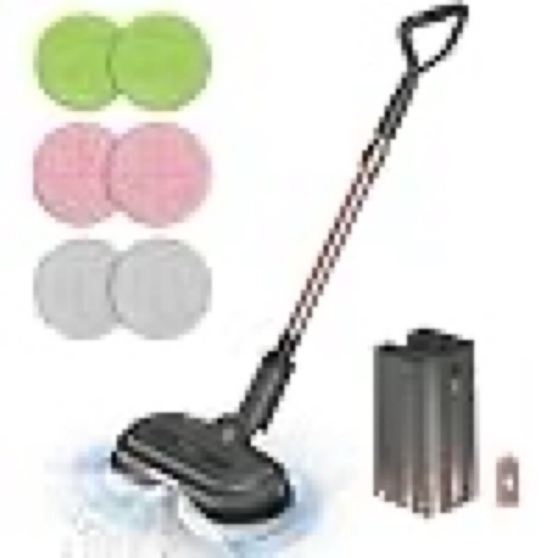 vmai cordless electric mop, electric mops for floor cleaning, spin mop with led headlight, water spray, cordless mop up to 60 mins detachable battery, floor scrubber for hardwood floors