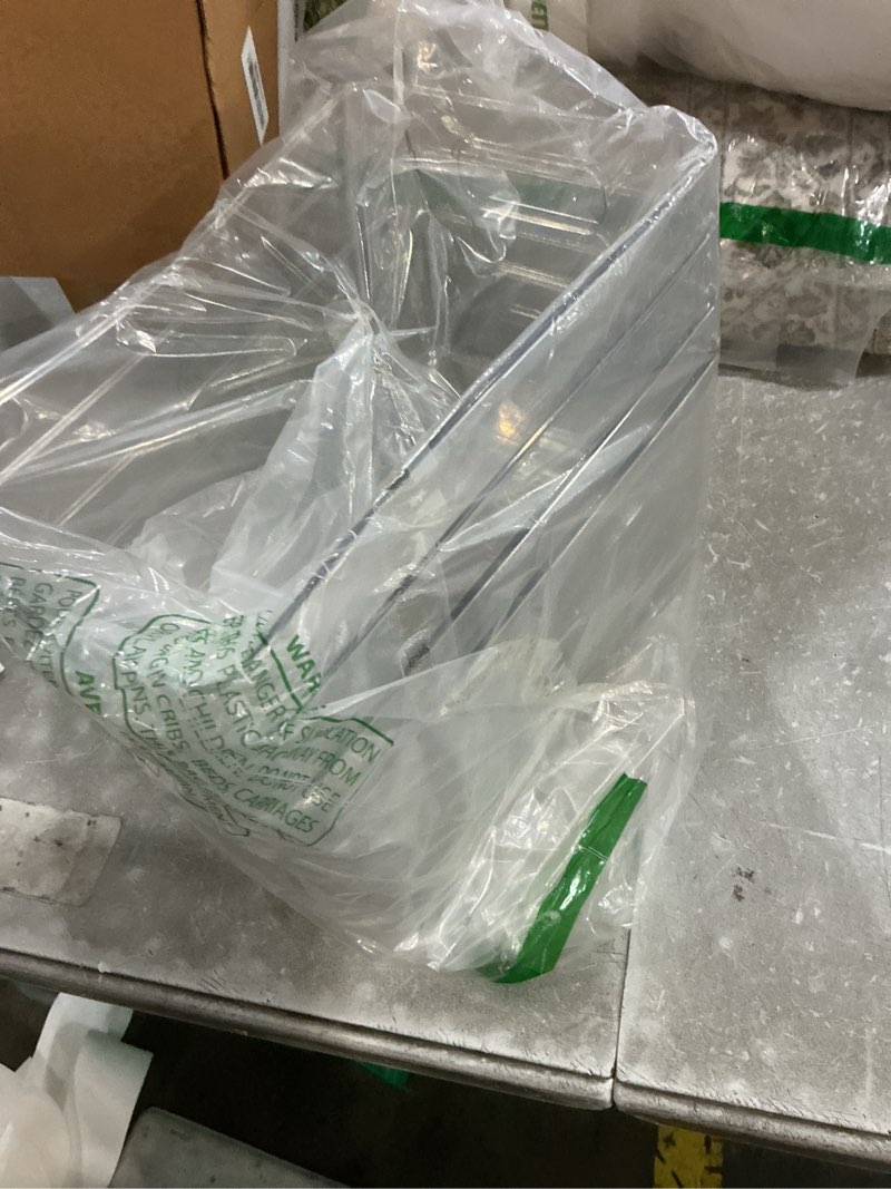 Condition photo showing Good Condition for jollypack 4 pack clear plastic storage bins, pantry organizers and storage with handles, clear storage containers for fridge, kitchen, cabinet, bathroom and office