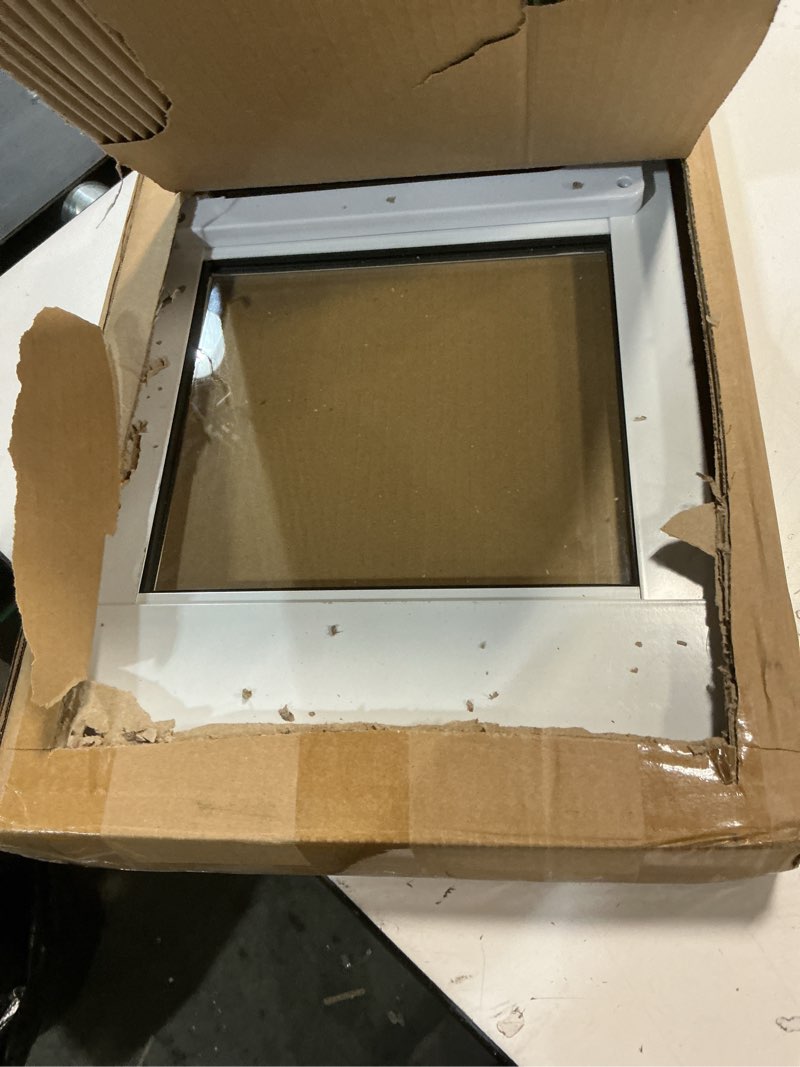 Condition photo showing Good Condition for aluminum cat door for windows - adjustable to fit window width 32"-36", quick-fit cat door window insert, magnetic suction design, perfect for cats white tall fit 32"-36" window