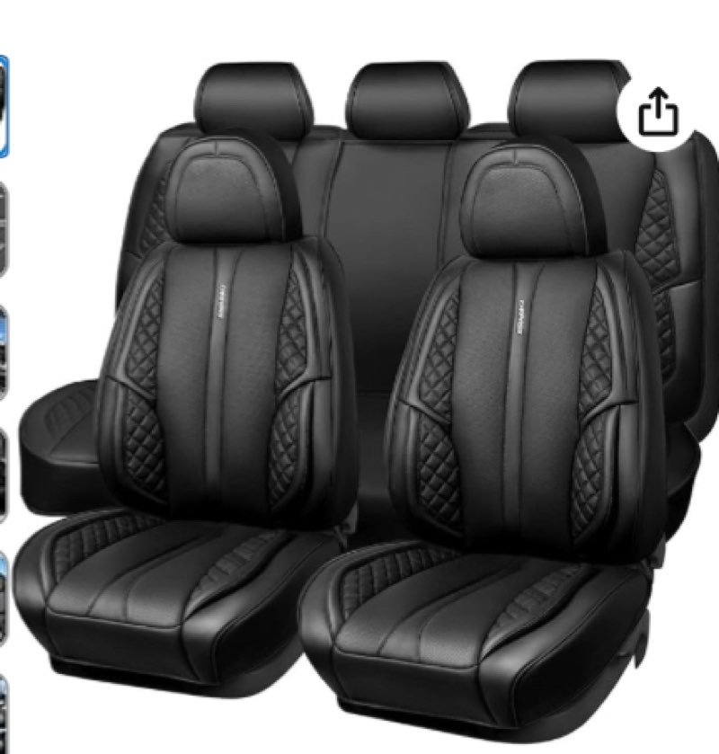 car pass nappa leather car seat covers full set waterproof protector durable cushioned,universal fit for sedan suv pick-up truck,automotive, anti-slip and backseat luxury premium  black) all black full sets