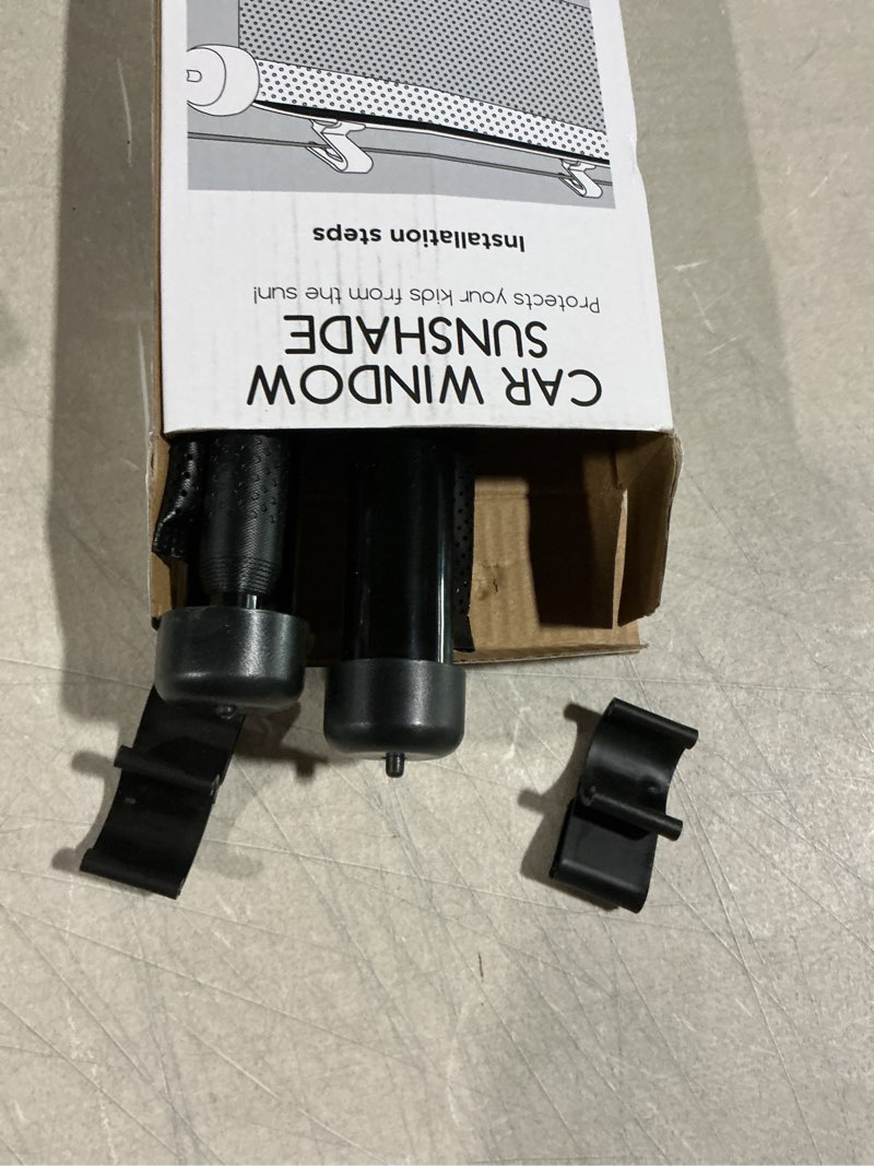 Condition photo showing As Is for sfee car window shade for side windows, 2 pack sun shade retractable for car blocks heat and uv rays glare protection roller sunshade visor for baby, kids, pets, passengers 20''x22'' ['black']