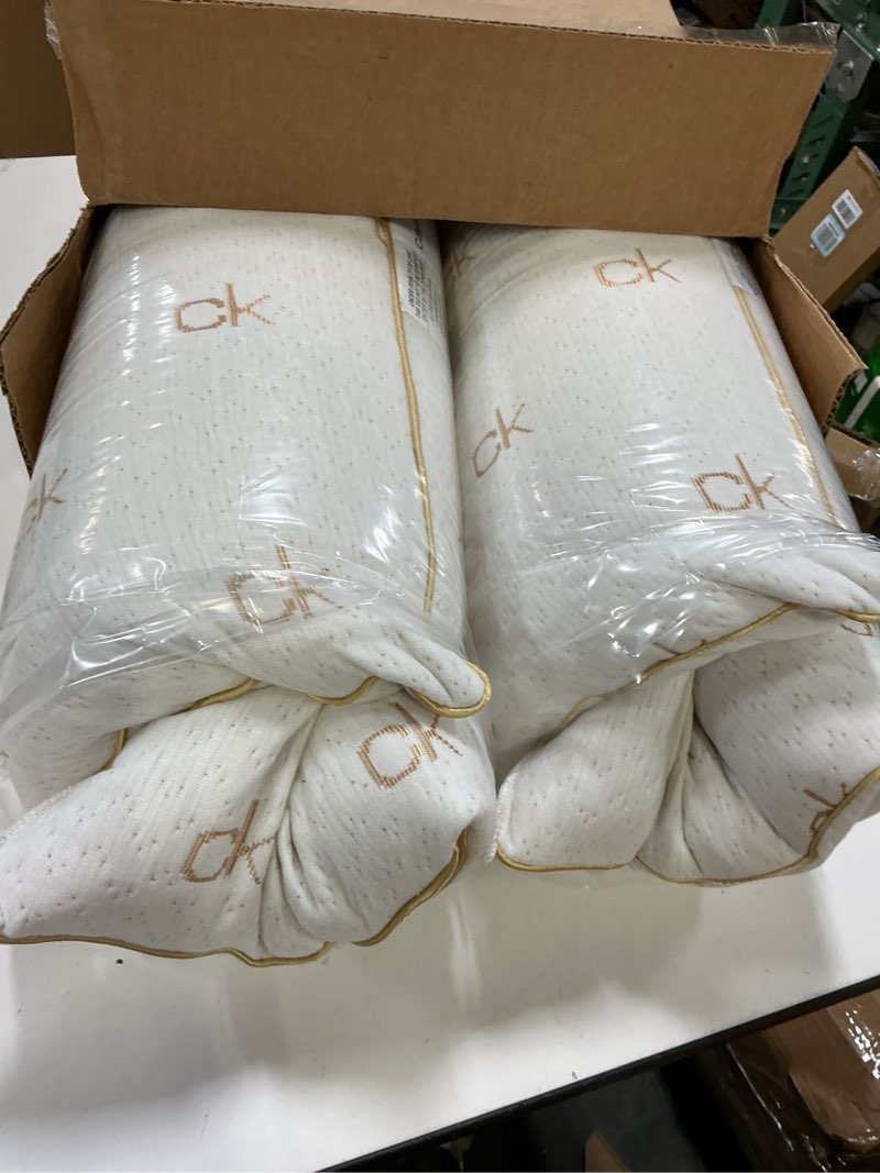 Condition photo showing As Is for Calvin Klein Copper Knit 20" x 36" King Size Set of 2 Bed Pillows for Sleeping, Copper Copper King