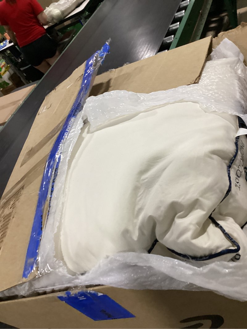 Condition photo showing As Is for pacific coast goose feather and down bed pillows standard size set of 2, hotel pillow for sleeping, downproof, soft, fluffy, 100% cotton shell