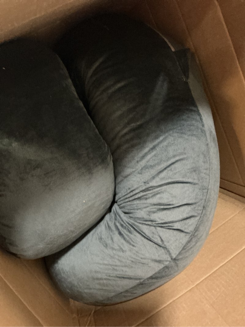 Condition photo showing Good Condition for pregnancy pillow, full body 57 inch maternity pillow with removable washable cover - sleep support for legs, back, neck, shoulder, hips, belly for pregnent women, black grey velvet cover black-grey velvet