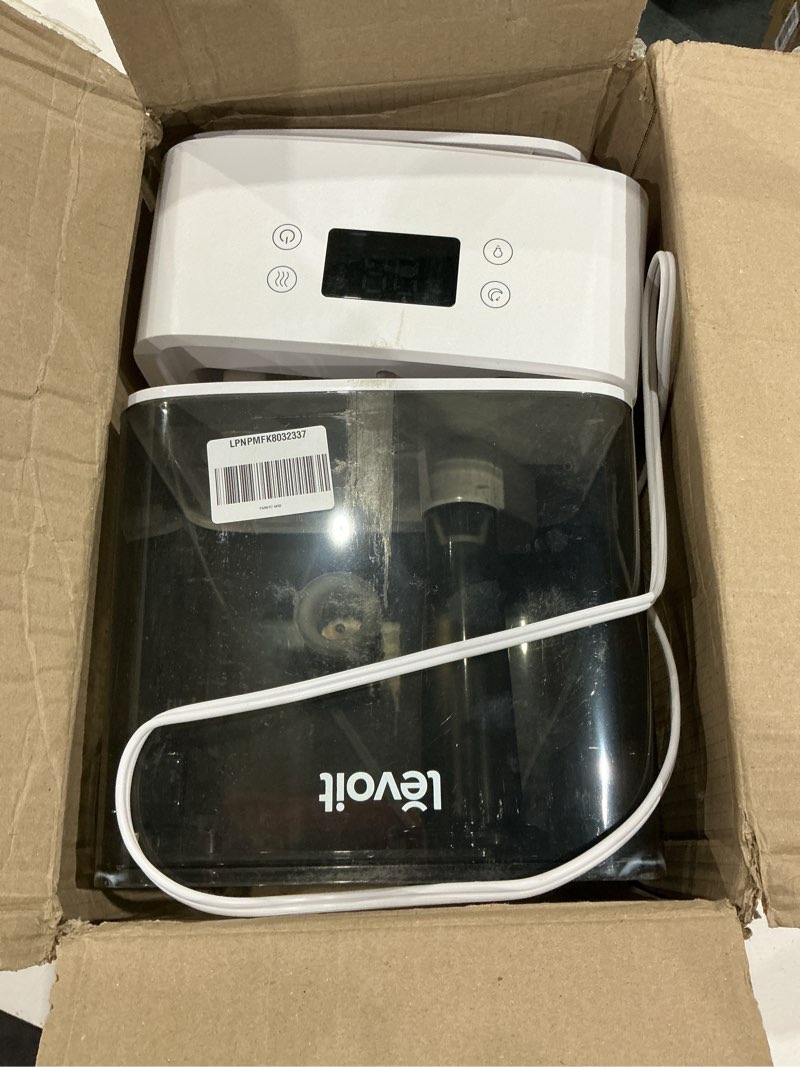 Condition photo showing As Is for levoit humidifiers for bedroom large room home, (6l) cool mist top fill essential oil diffuser for baby & plants, smart app & voice control, rapid humidification & auto mode - quiet sleep mode, gray gray classic300s